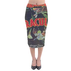 Dracula Velvet Midi Pencil Skirt by Valentinaart