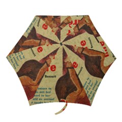 Vintage Girl Mini Folding Umbrellas by Valentinaart