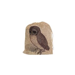 Vintage Owl Drawstring Pouches (xs)  by Valentinaart