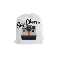 Say Cheese Drawstring Pouches (medium)  by Valentinaart