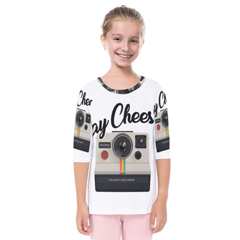 Say Cheese Kids  Quarter Sleeve Raglan Tee by Valentinaart