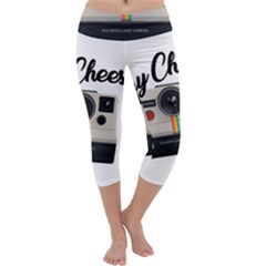 Say Cheese Capri Yoga Leggings by Valentinaart