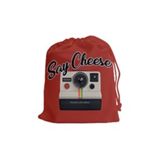 Say Cheese Drawstring Pouches (medium)  by Valentinaart