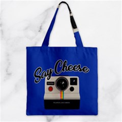 Say Cheese Zipper Grocery Tote Bag by Valentinaart