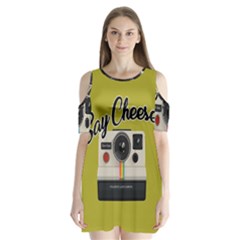 Say Cheese Shoulder Cutout Velvet  One Piece by Valentinaart