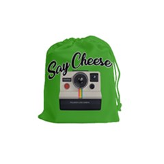 Say Cheese Drawstring Pouches (medium)  by Valentinaart