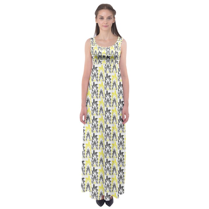 Tricolored Geometric Pattern Empire Waist Maxi Dress