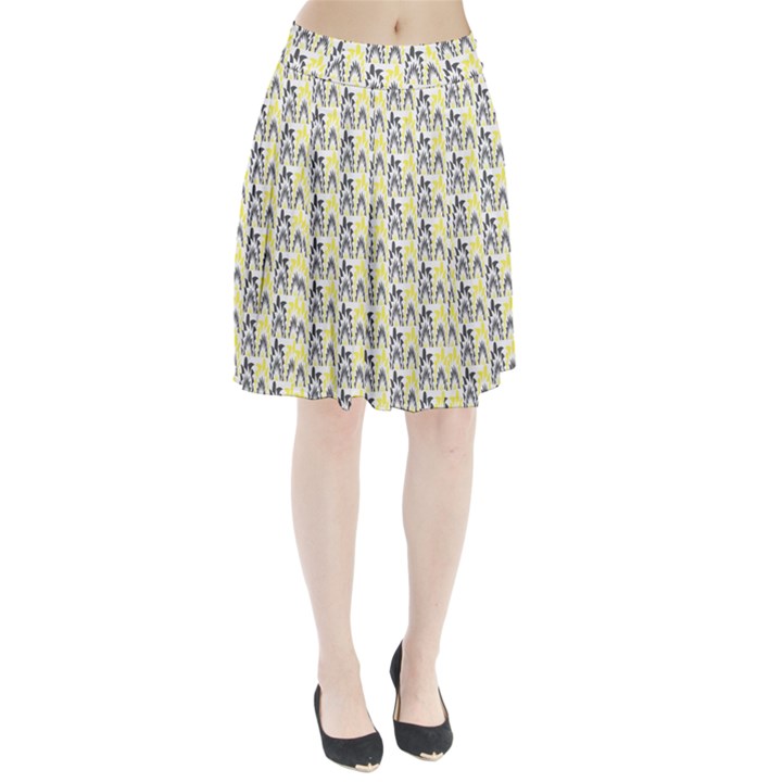 Tricolored Geometric Pattern Pleated Skirt