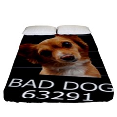 Bad Dog Fitted Sheet (king Size) by Valentinaart