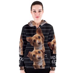 Bad Dog Women s Zipper Hoodie by Valentinaart