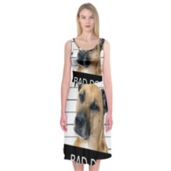 Bad Dog Midi Sleeveless Dress by Valentinaart