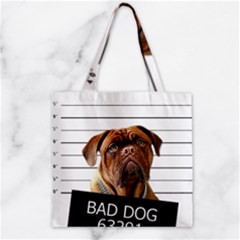 Bad Dog Zipper Grocery Tote Bag by Valentinaart