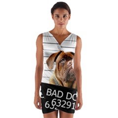 Bad Dog Wrap Front Bodycon Dress by Valentinaart