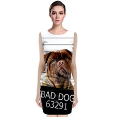 Bad Dog Sleeveless Velvet Midi Dress by Valentinaart