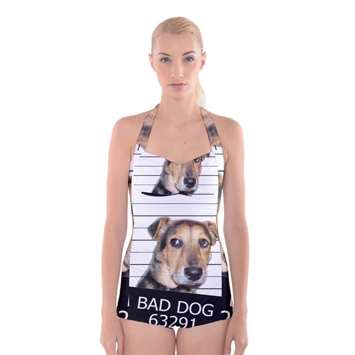 Bad dog Boyleg Halter Swimsuit 