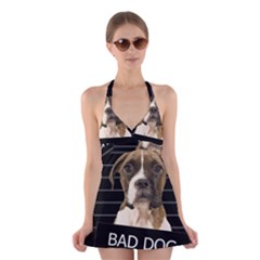 Bad Dog Halter Swimsuit Dress by Valentinaart