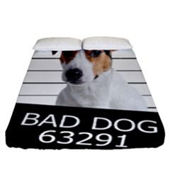 Bad Dog Fitted Sheet (queen Size) by Valentinaart