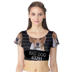 Bad Dog Short Sleeve Crop Top (tight Fit) by Valentinaart