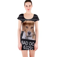 Bad Dog Short Sleeve Bodycon Dress by Valentinaart