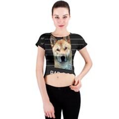 Bad Dog Crew Neck Crop Top by Valentinaart