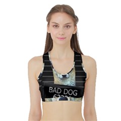 Bad Dog Sports Bra With Border by Valentinaart