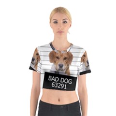 Bad Dog Cotton Crop Top by Valentinaart