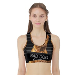 Bad Dog Sports Bra With Border by Valentinaart