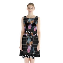 Bad Dog Sleeveless Chiffon Waist Tie Dress by Valentinaart