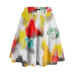 Colorful Paint Stokes             High Waist Skirt by LalyLauraFLM