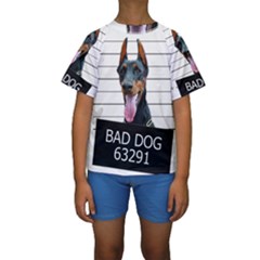 Bad Dog Kids  Short Sleeve Swimwear by Valentinaart