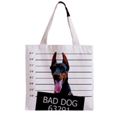 Bad dog Zipper Grocery Tote Bag