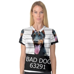 Bad dog Women s V-Neck Sport Mesh Tee