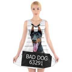 Bad dog V-Neck Sleeveless Skater Dress