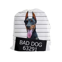 Bad dog Drawstring Pouches (Extra Large)