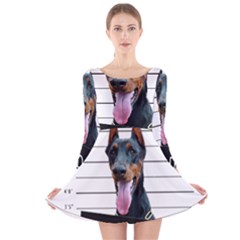 Bad dog Long Sleeve Velvet Skater Dress