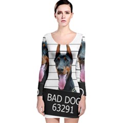 Bad dog Long Sleeve Velvet Bodycon Dress