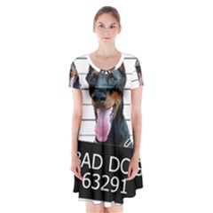 Bad dog Short Sleeve V-neck Flare Dress