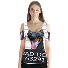 Bad dog Butterfly Sleeve Cutout Tee 