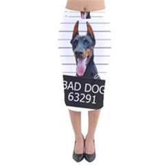 Bad dog Velvet Midi Pencil Skirt