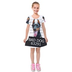 Bad dog Kids  Short Sleeve Velvet Dress