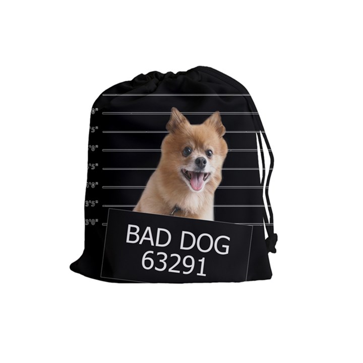 Bad dog Drawstring Pouches (Large) 