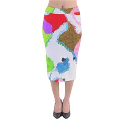 Painted Shapes              Velvet Pencil Skirt by LalyLauraFLM