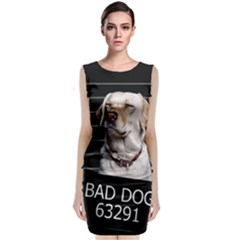 Bad Dog Sleeveless Velvet Midi Dress by Valentinaart