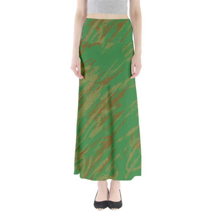 Brown green texture        Women s Maxi Skirt