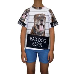 Bad Dog Kids  Short Sleeve Swimwear by Valentinaart