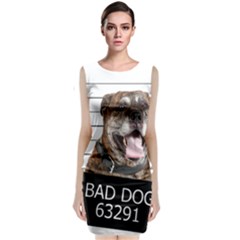 Bad Dog Sleeveless Velvet Midi Dress by Valentinaart