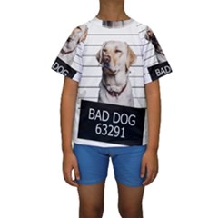 Bad Dog Kids  Short Sleeve Swimwear by Valentinaart