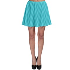 Blue Waves Pattern  Skater Skirt