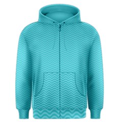 Blue Waves Pattern  Men s Zipper Hoodie by TastefulDesigns