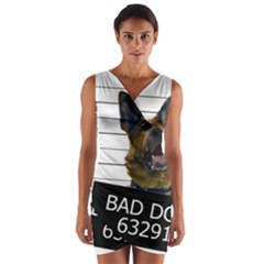 Bad Dog Wrap Front Bodycon Dress by Valentinaart